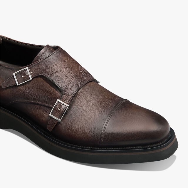 Alessio Scritto Leather Double Monk, SOFT BROWN, hi-res 6