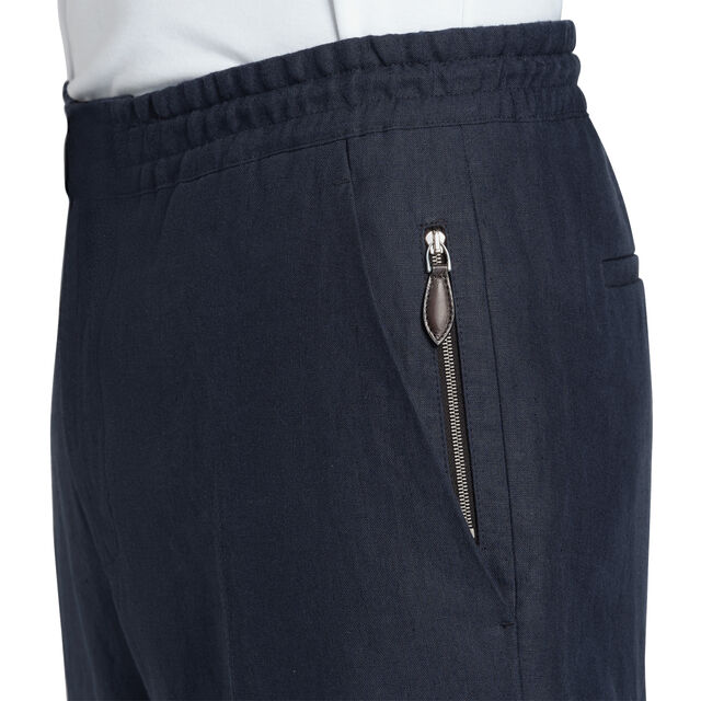 Linen Jogging Trousers, COLD NIGHT BLUE, hi-res 5