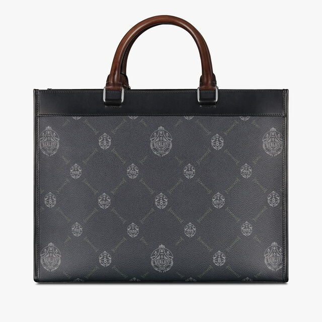 Ulysse Small Canvas And Leather Tote Bag, BLACK + TDM INTENSO, hi-res 4