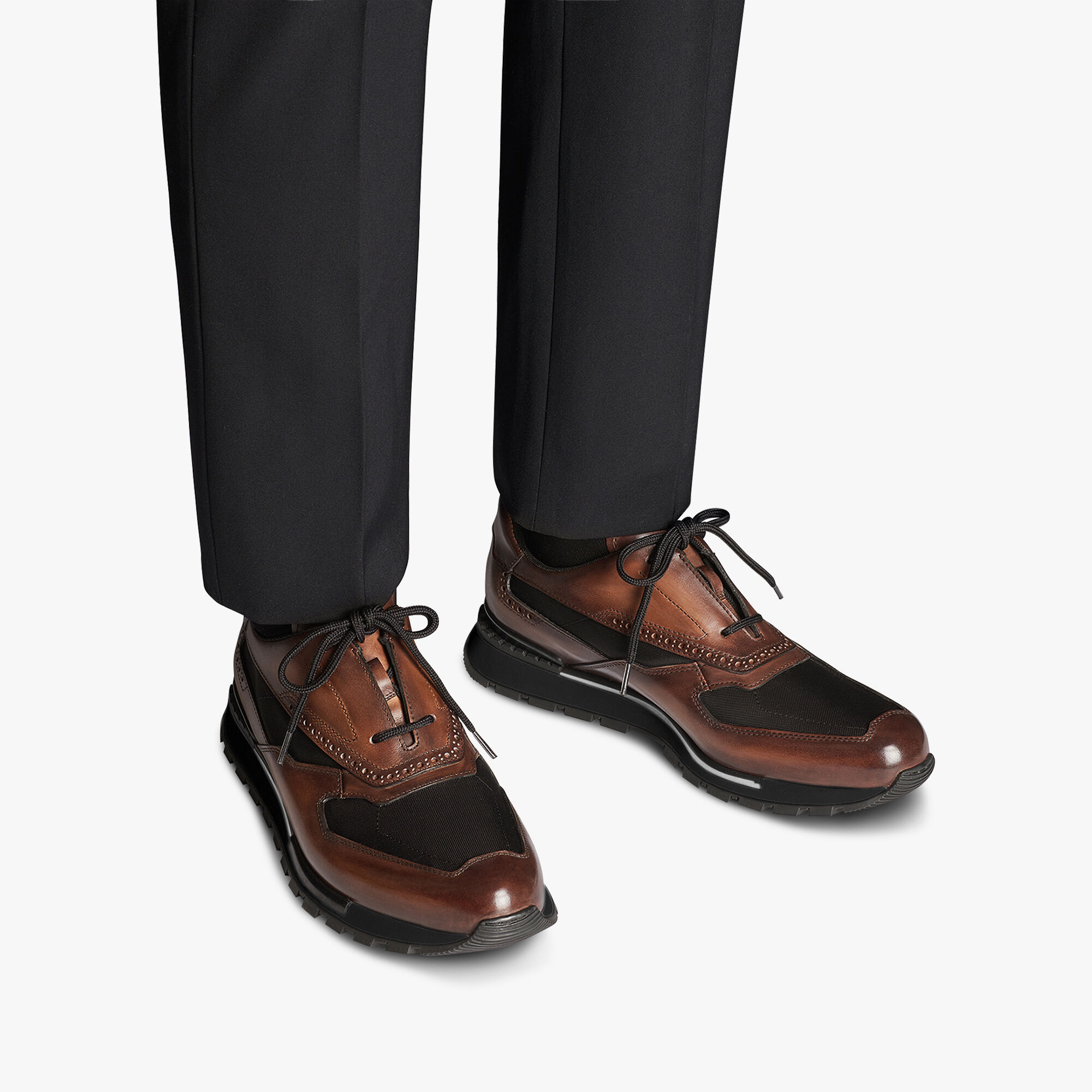Fast Track Leather And Nylon Sneaker Berluti US