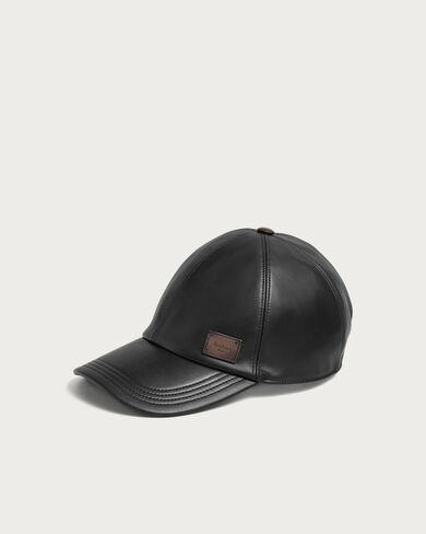 Ultralight Fly Leather Baseball Cap with Leather Detail, Noir, hi-res
