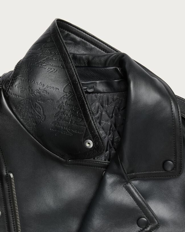 Un Jour Patina皮革Perfecto机车夹克, Scarabee, hi-res