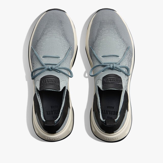 Shadow Scritto Knit And Lagoon Calf Sneaker, GRADIANT LIGHT BLUE, hi-res 3