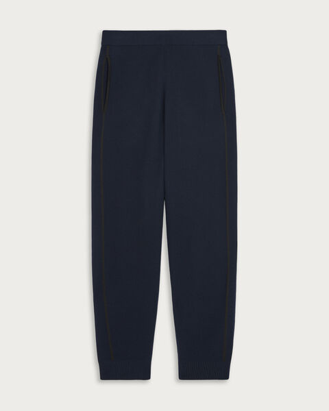 Shadow Jogpants with Leather Detail, Navy, hi-res