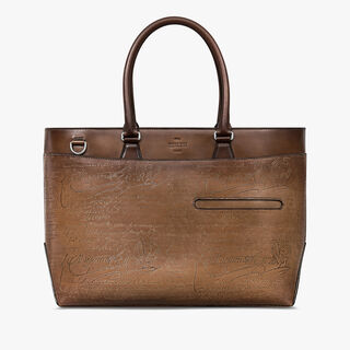 Toujours Scritto Leather Tote Bag, DUNA, hi-res