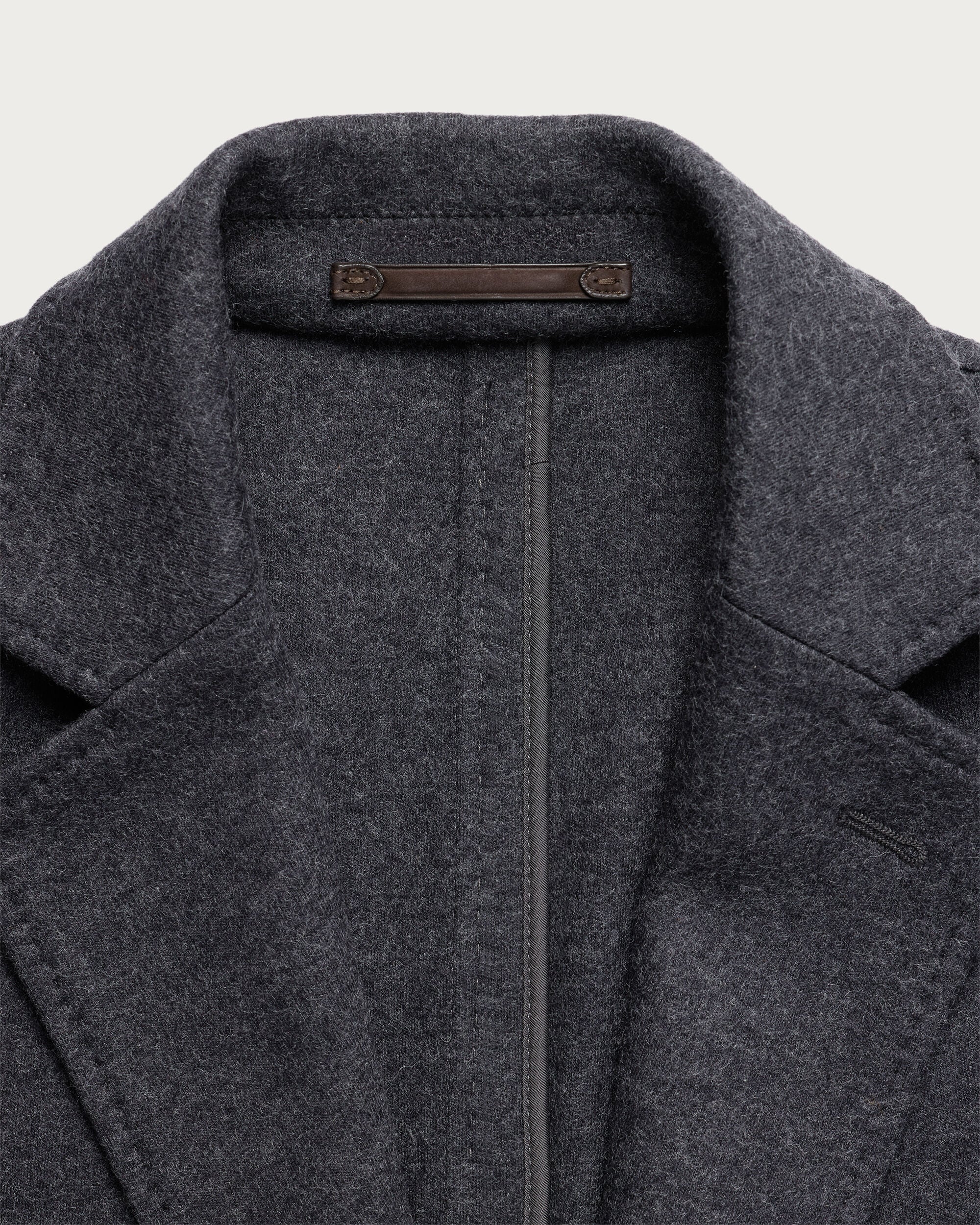 Jersey Jacket with Leather Details, Dark Grey Melange, Image 1