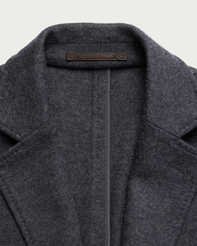 Jersey Jacket with Leather Details, Dark Grey Melange, hi-res