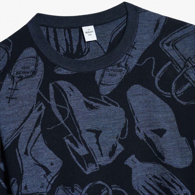 Pull En Laine Avec Jacquard Summer Iconic, COLD NIGHT BLUE, hi-res 6