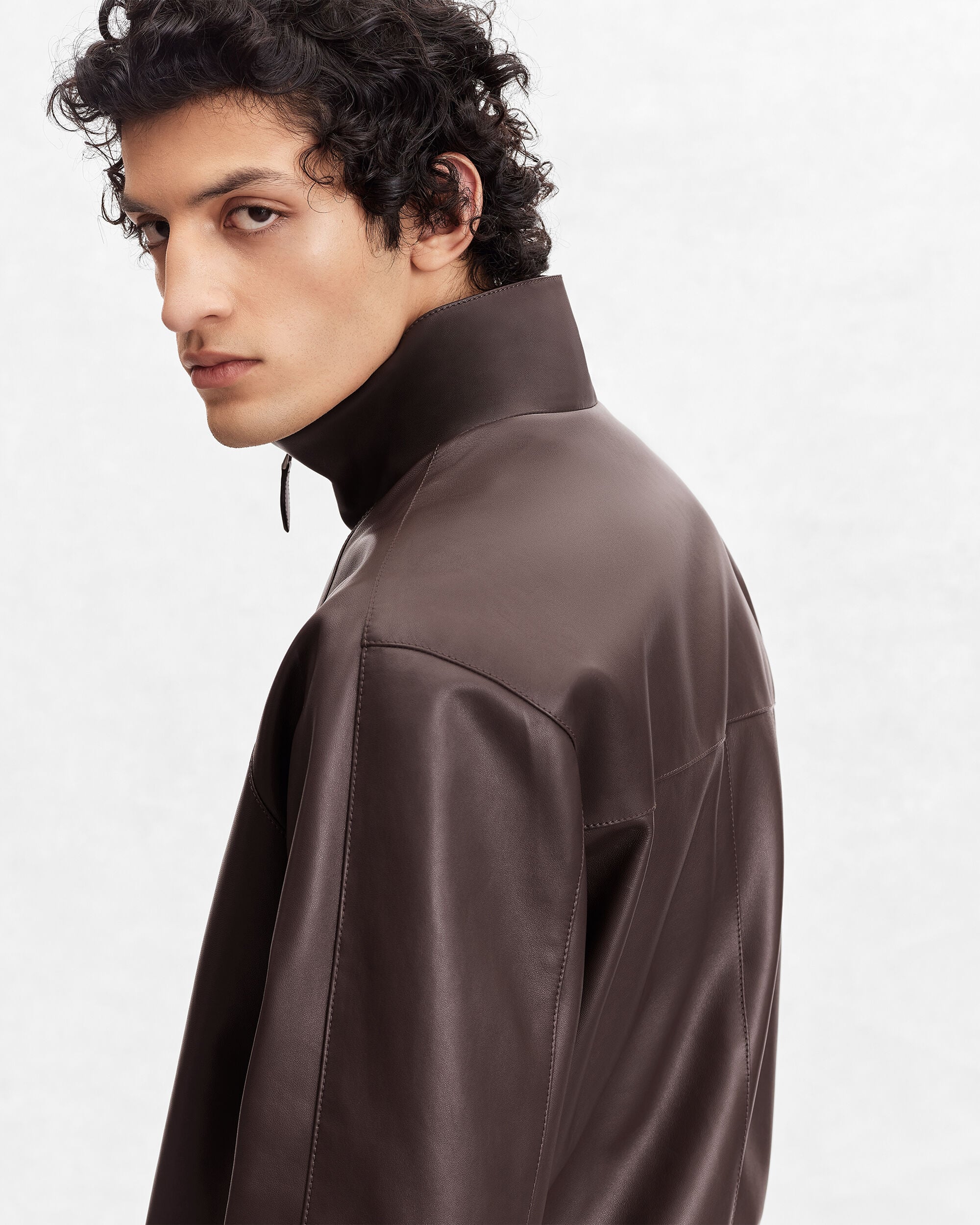 Leather Tracksuit, Earth Brown, hi-res