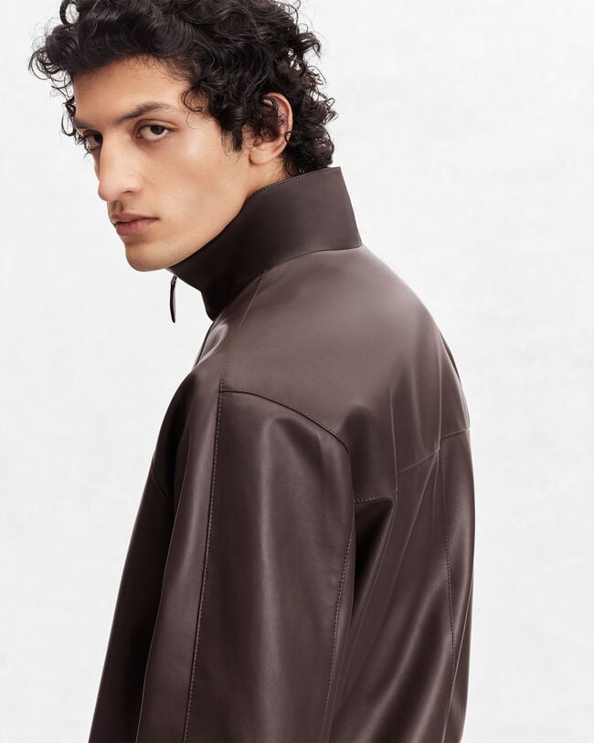 Leather Tracksuit, Earth Brown, hi-res