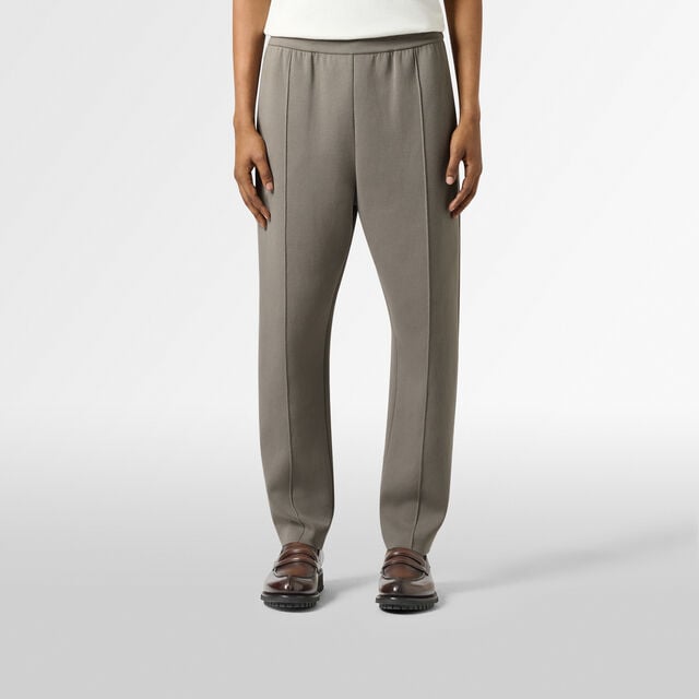 Double Face Scritto Knitted Pants, PEBBLES GREY, hi-res 3