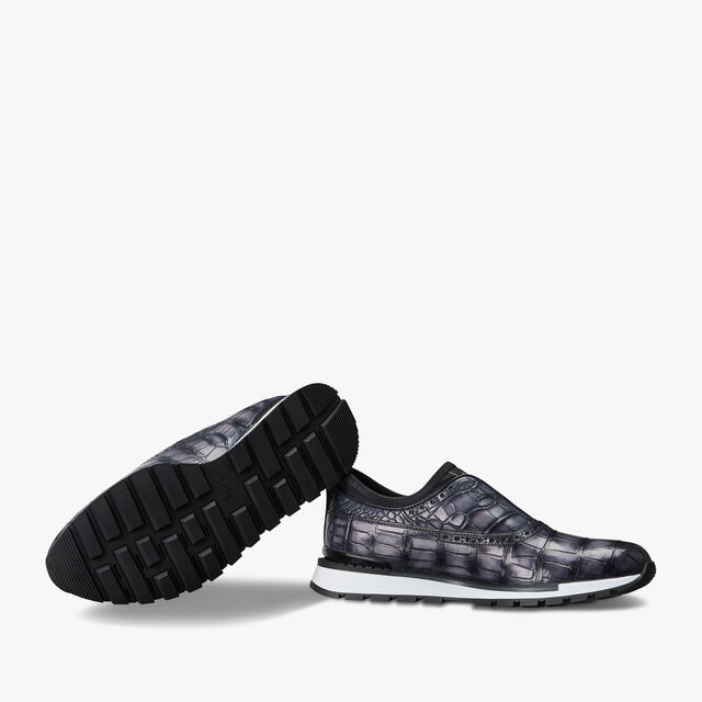 Fast Track Torino Alligator Leather & Neoprene Sneaker, ALUMINIO, hi-res 4