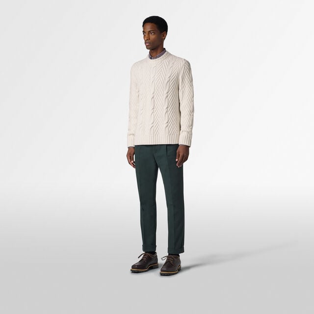Winter Cable Knit Crewneck, SHELL, hi-res 4
