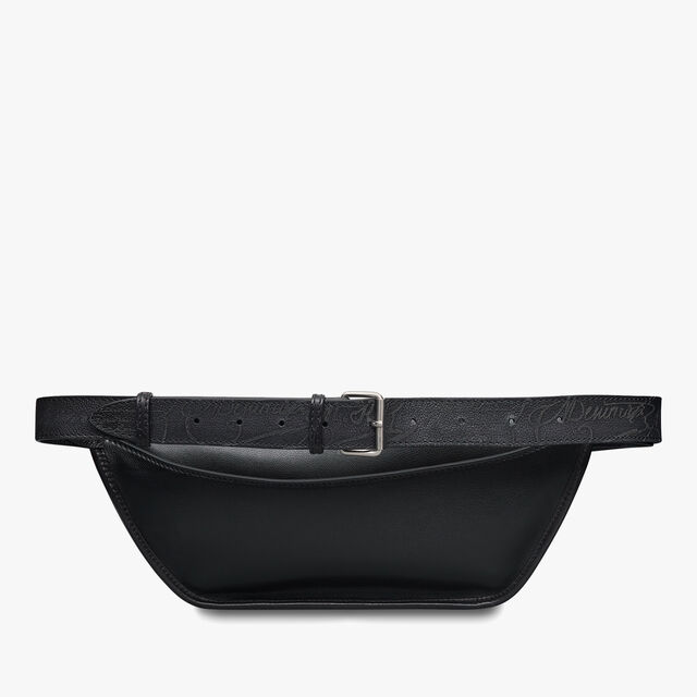 Rider Scritto Leather Belt Bag, NERO GRIGIO, hi-res 3