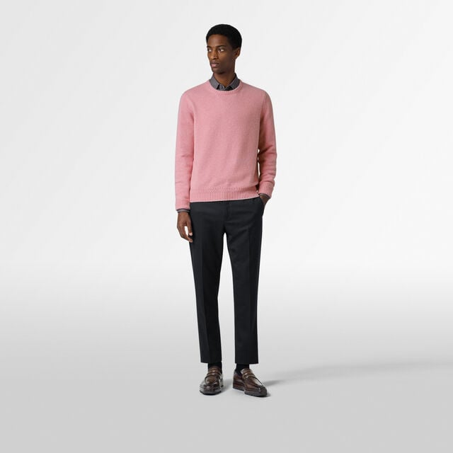 Classic Cashmere Crewneck, HEATHER PINK, hi-res 4