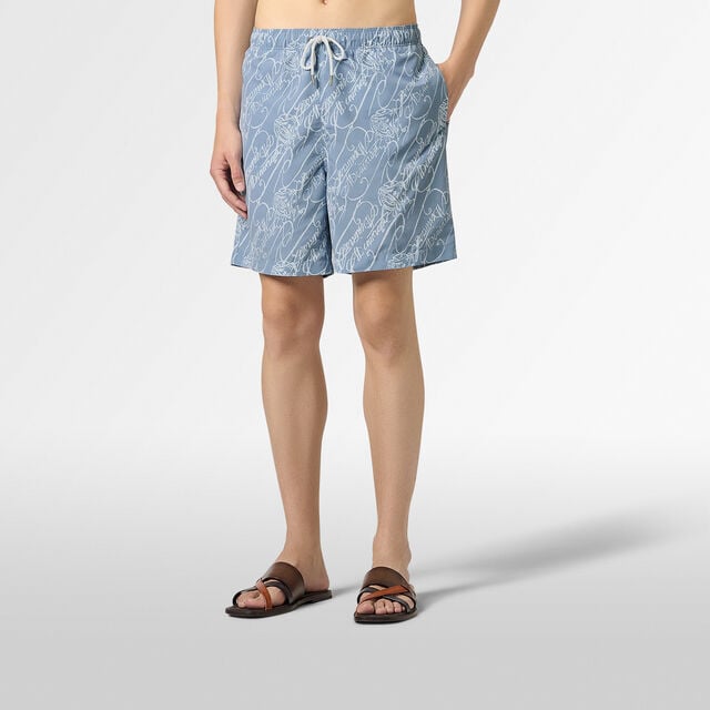 Marbeuf Scritto Swimshorts, CORNFLOWER BLUE SCRITTO, hi-res 2