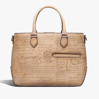 Toujours XS Scritto Leather Tote Bag, OSSO, hi-res