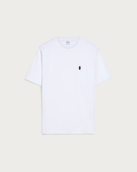 レザーディテール ポケット Tシャツ, Blanc Optique, hi-res