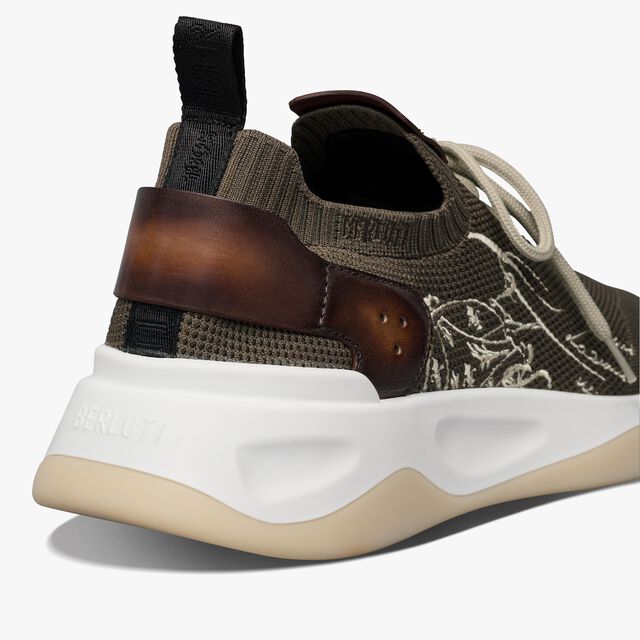 Shadow Knit And Leather Sneaker, KAKI, hi-res 5