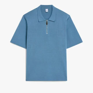 Cotton Silk Zipped Polo Cotton Silk Zipped Polo