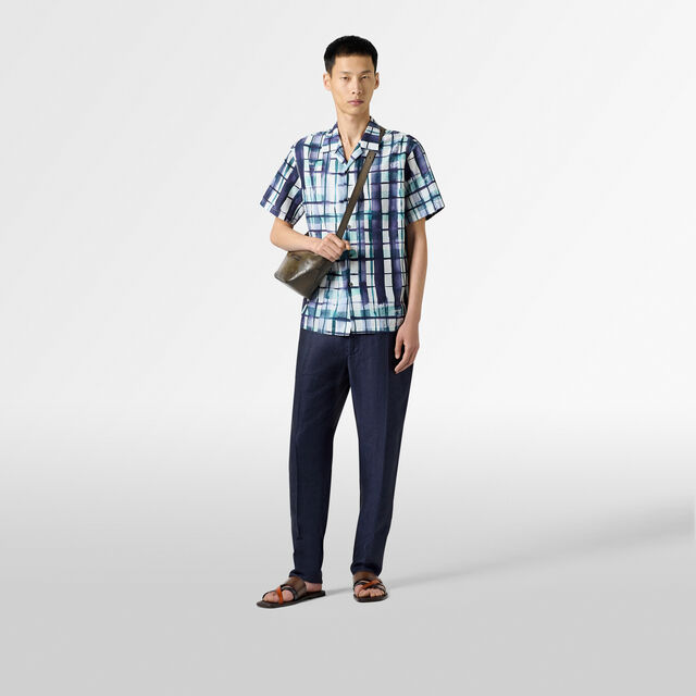 Watercolor Checks Short Sleeved Shirt, PURPLE WATERCOLOR CHECK, hi-res 5