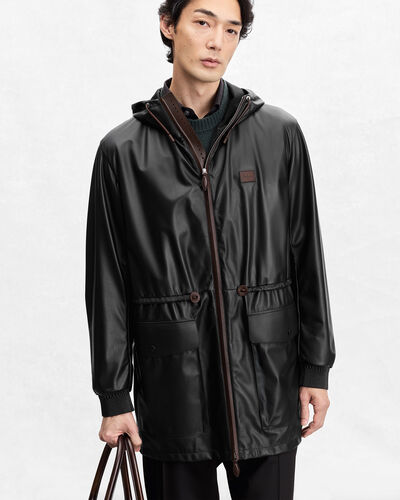 Ultralight Fly Leather Parka, Noir, hi-res