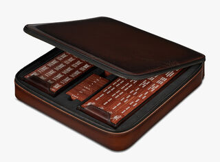Venezia Calf Leather Mahjong, BRUN, hi-res