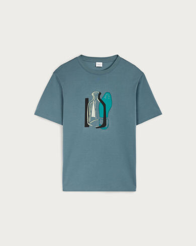 ベルルッティ アートワーク カレッジ Tシャツ, Stone Blue, hi-res