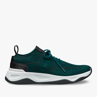 Shadow Knit And Leather Sneaker, DARK GREEN, hi-res