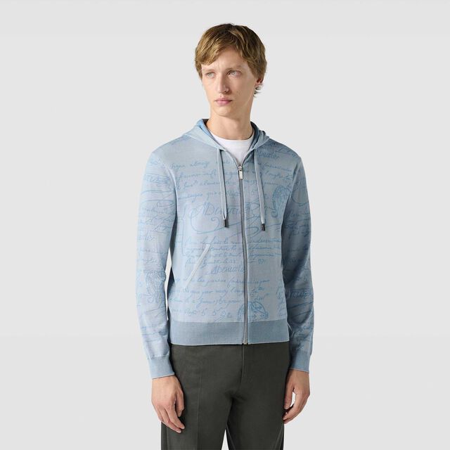 Scritto Wool Zip Up Hoodie, PALE BLUE, hi-res 2