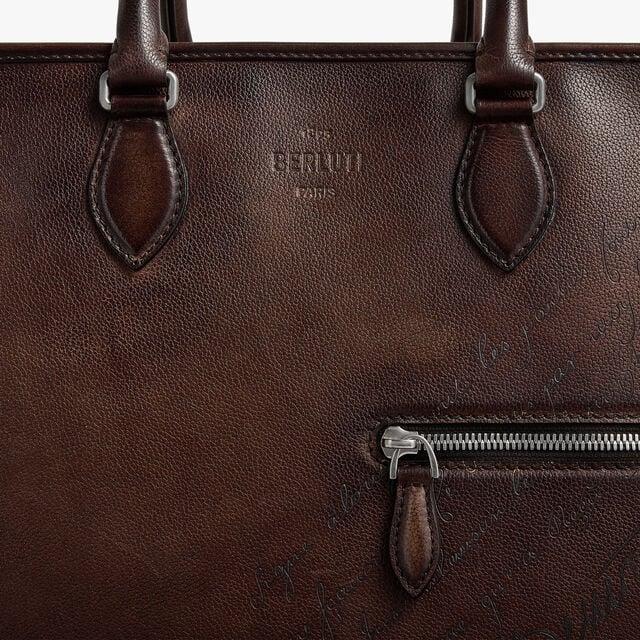 Overnight Scritto Leather Travel Bag, SOFT BROWN, hi-res 8
