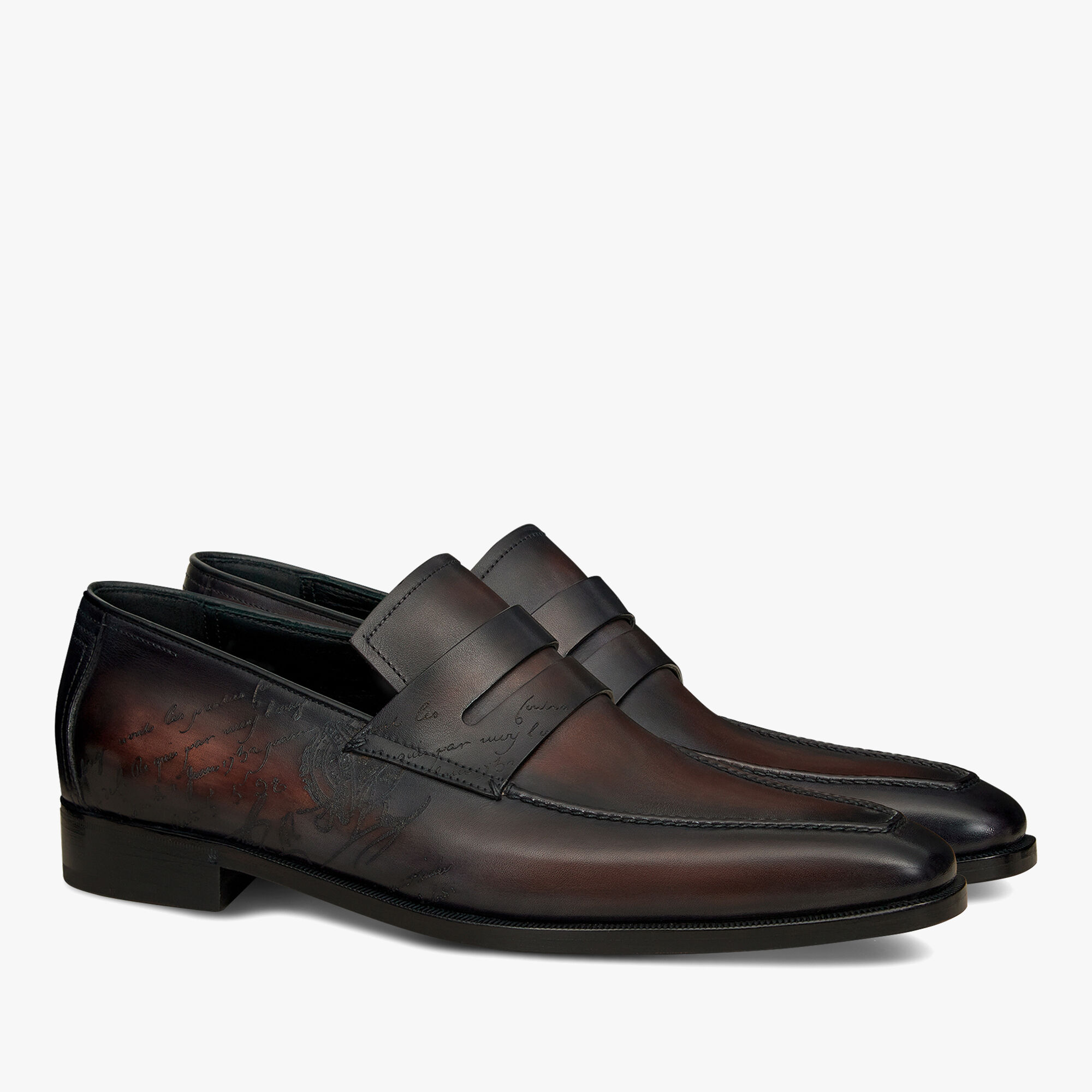 Andy Demesure Scritto Leather Loafer, CHARCOAL BROWN, hi-res 2