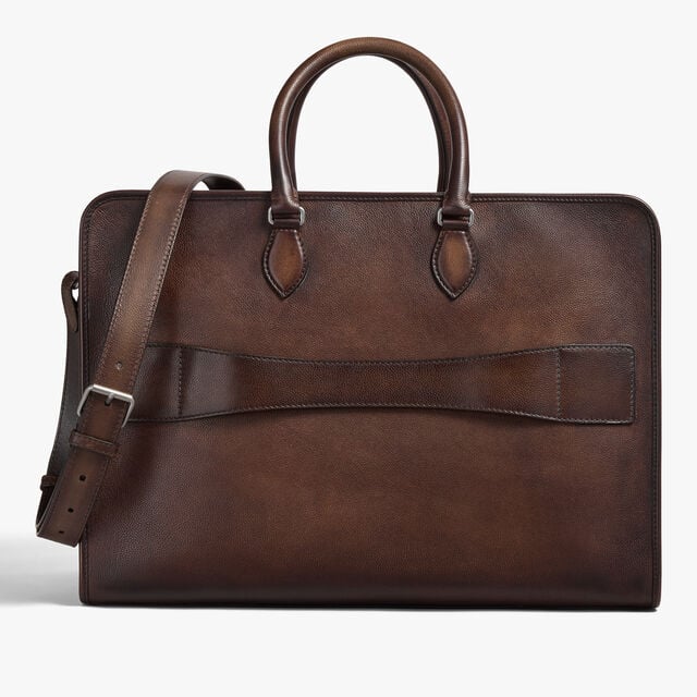 Overnight Scritto Leather Travel Bag, SOFT BROWN, hi-res 3