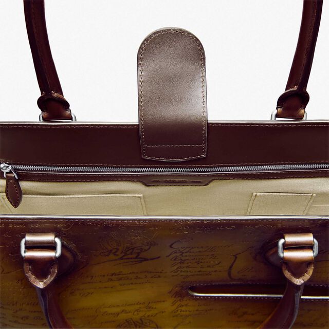 Toujours Mini Scritto Leather Tote Bag, JUNGLE GREEN, hi-res 7