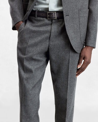Pantalon Alessandro avec D&eacute;tail en Cuir, Anthracite, hi-res