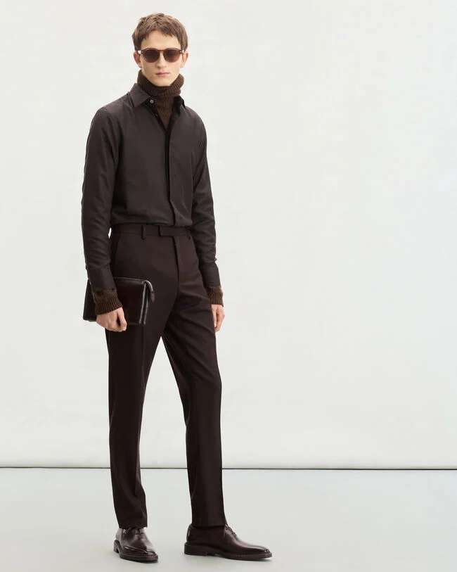 Andy Scritto Pattern Shirt, Earth Brown, hi-res