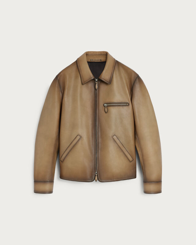 Leather Patina Un Jour Blouson, Fiamma Brass, hi-res