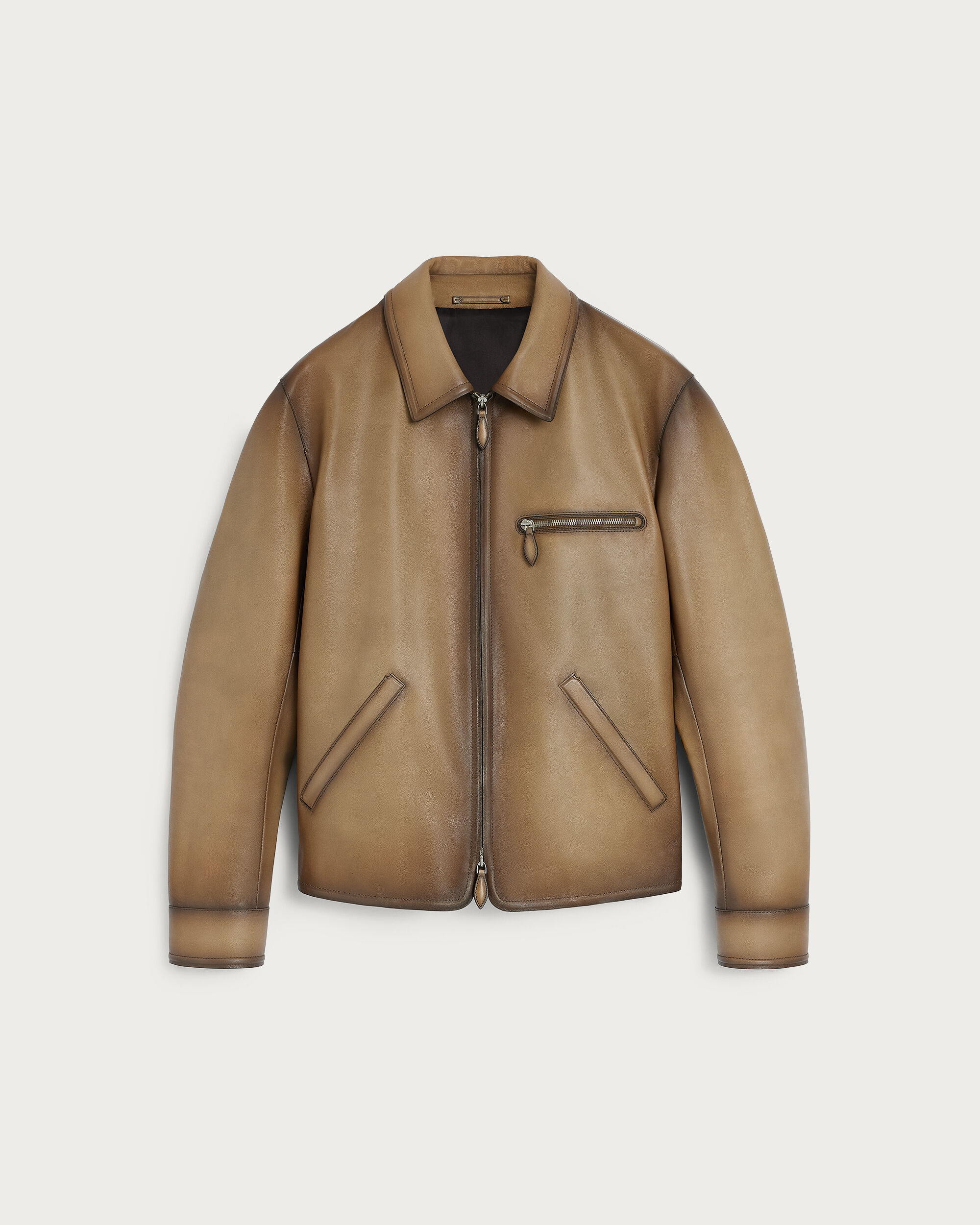Leather Patina Un Jour Blouson, Fiamma Brass, hi-res