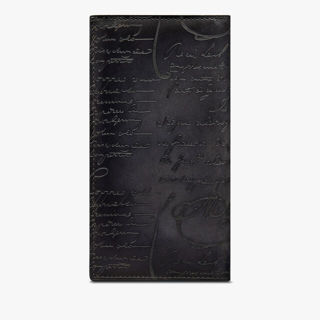 Portefeuille Long Zippé Santal En Cuir Scritto, NERO GRIGIO, hi-res 2