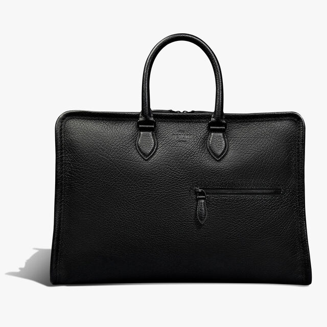 Overnight Leather Travel bag, DEEP BLACK, hi-res 1