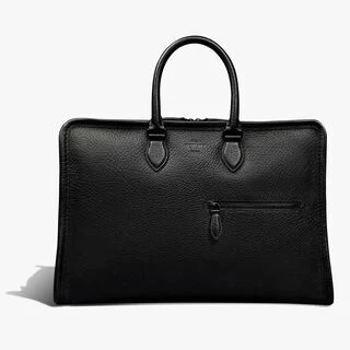 Overnight Leather Travel bag, DEEP BLACK, hi-res