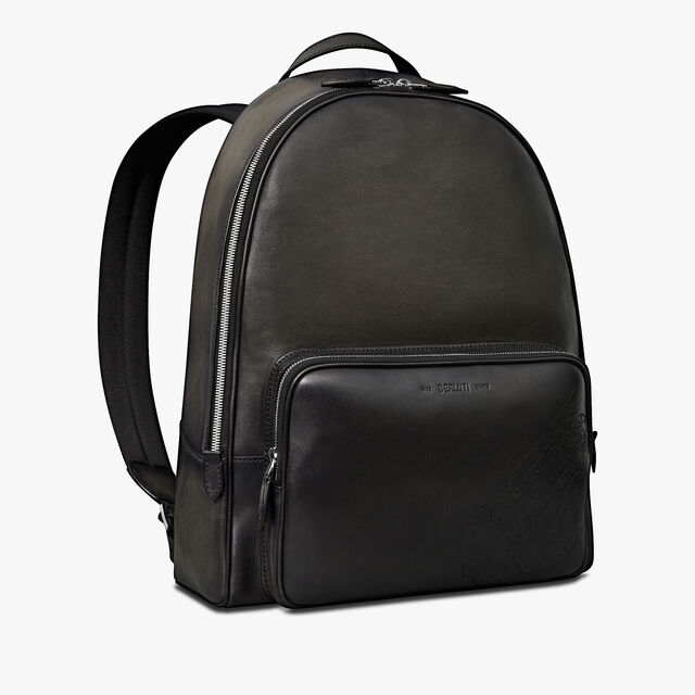 Time Off Scritto Leather Backpack, NERO GRIGIO, hi-res 2