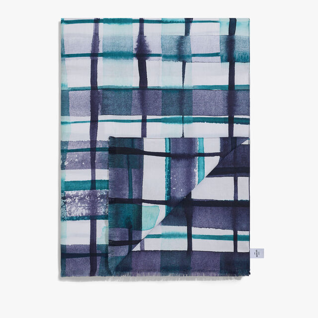 Watercolor Checks Scarve, PURPLE WATERCOLOR CHECK, hi-res 3