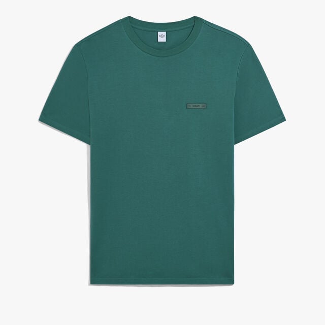 Leather Tab T-Shirt, BLUISH GREEN, hi-res 1