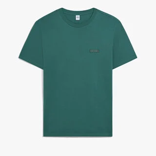 Leather Tab T-Shirt, BLUISH GREEN, hi-res