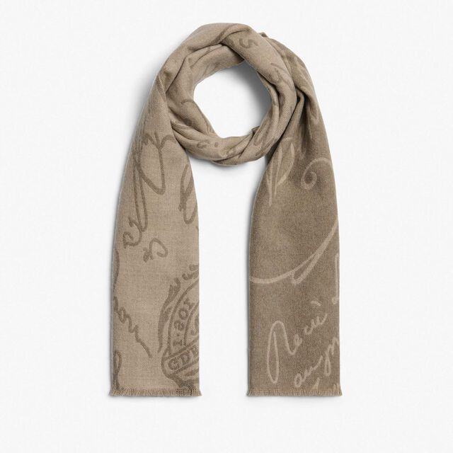 Wool Scritto Scarf, WARM BEIGE, hi-res 1
