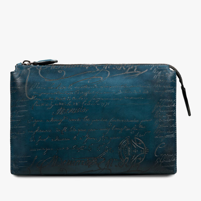 Tersio Scritto Leather Pouch, STEEL BLUE, hi-res 2