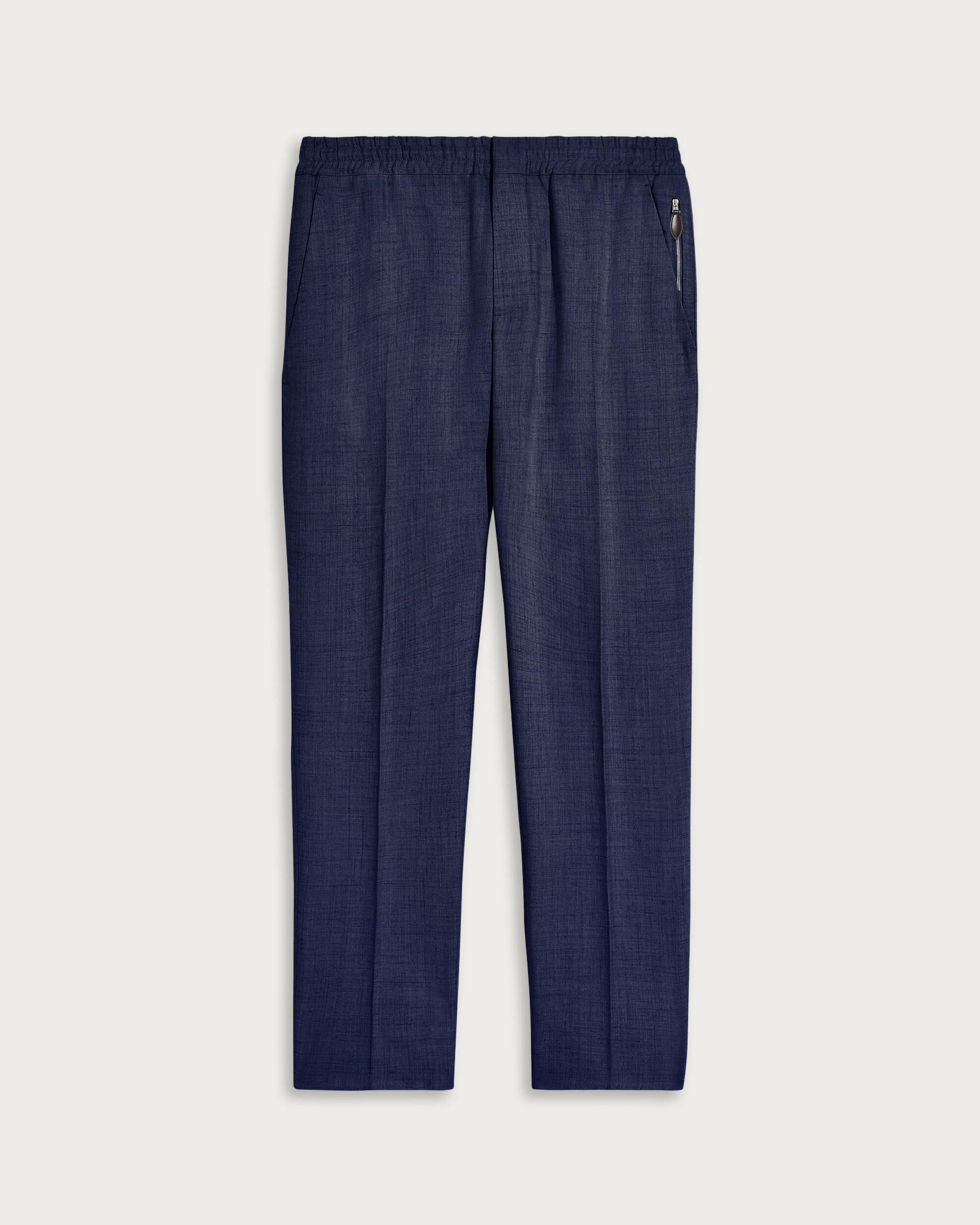 Drawstring Trousers with Leather Zip-puller, Shades Of Blue, hi-res