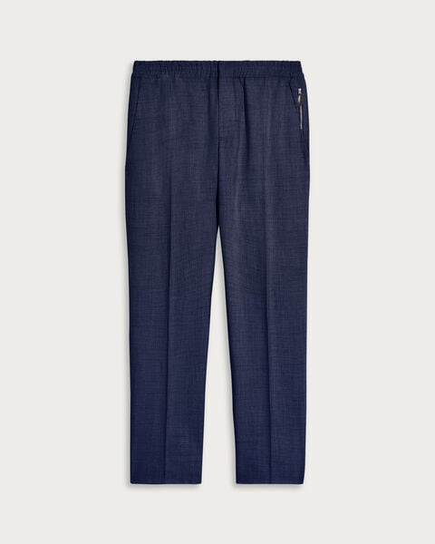 Drawstring Trousers with Leather Zip-puller, Shades Of Blue, hi-res