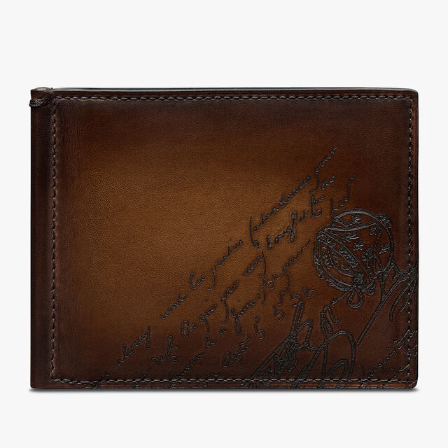 Figure Scritto Leather Wallet, CACAO INTENSO, hi-res 1
